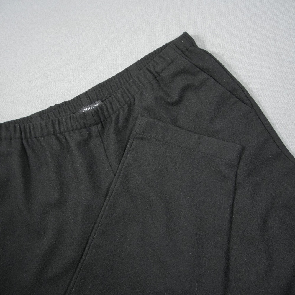 Eileen Fisher Wool Elastic Waist Tapered Women Pants M Office Business Boho